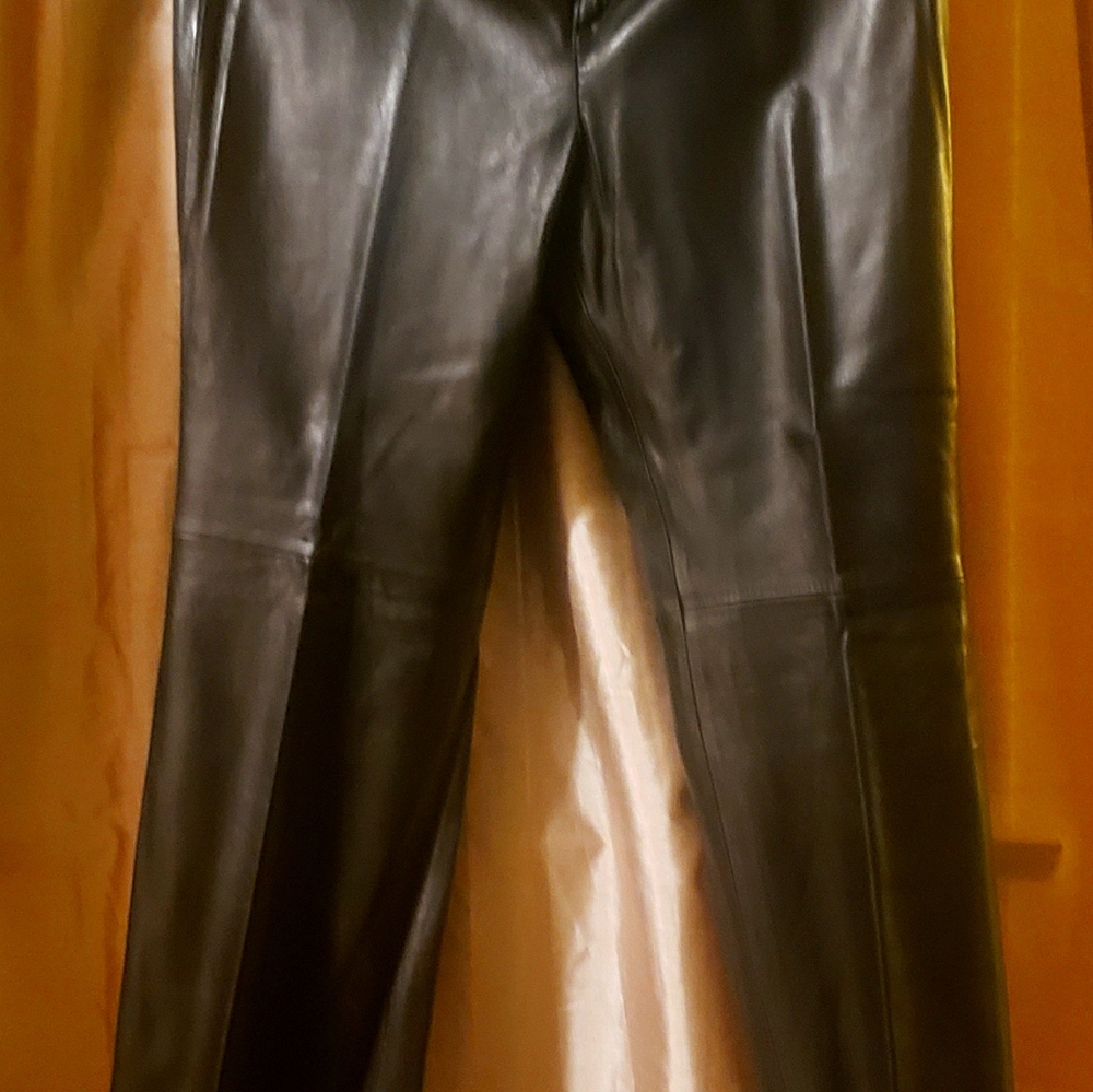Blk leather pants